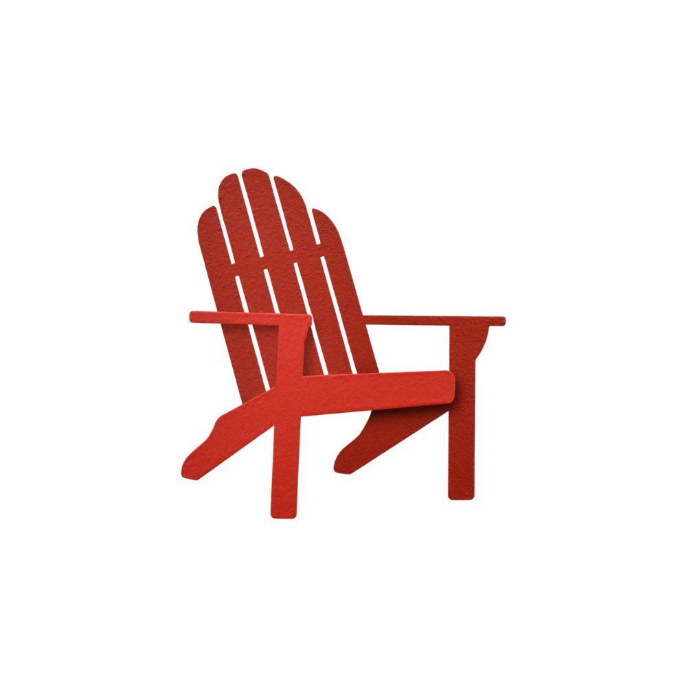 Red Adirondack Chair Magnet on a transparent background. 