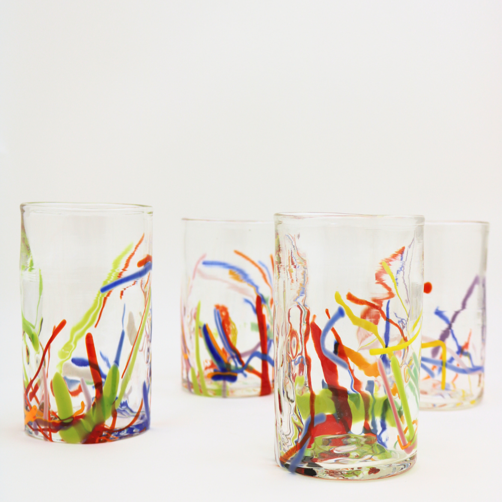 Set of four Multi Drinking Glasses