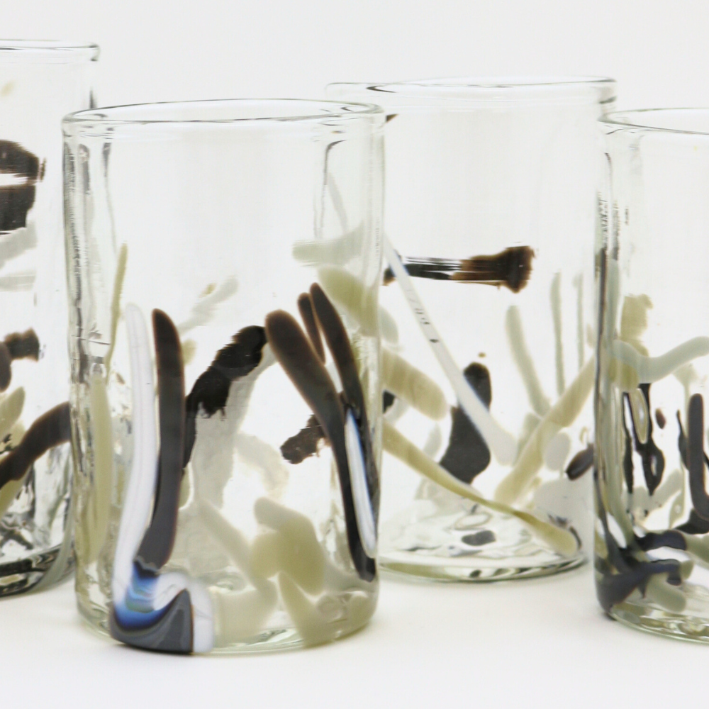 Set of four Neutral Multi drinking glasses